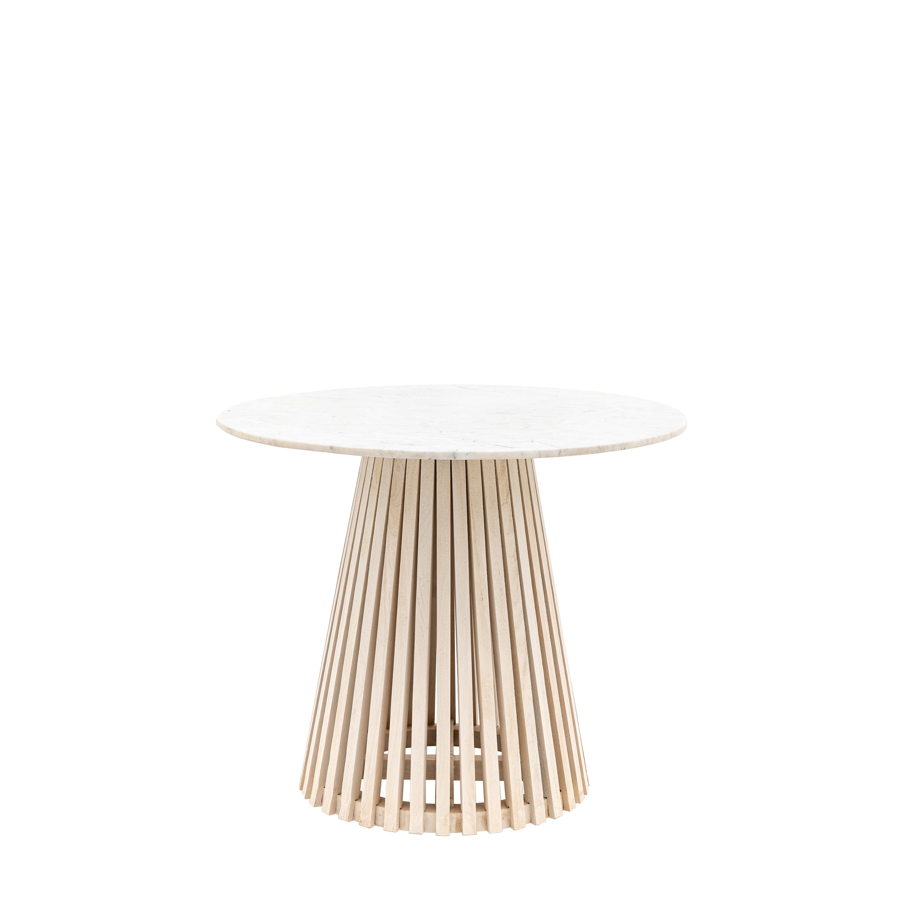 Ardeo Mango Wood & White Marble Round Dining Table | 4 Seater